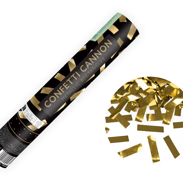 Tuba z konfetti, złoty, 28 cm