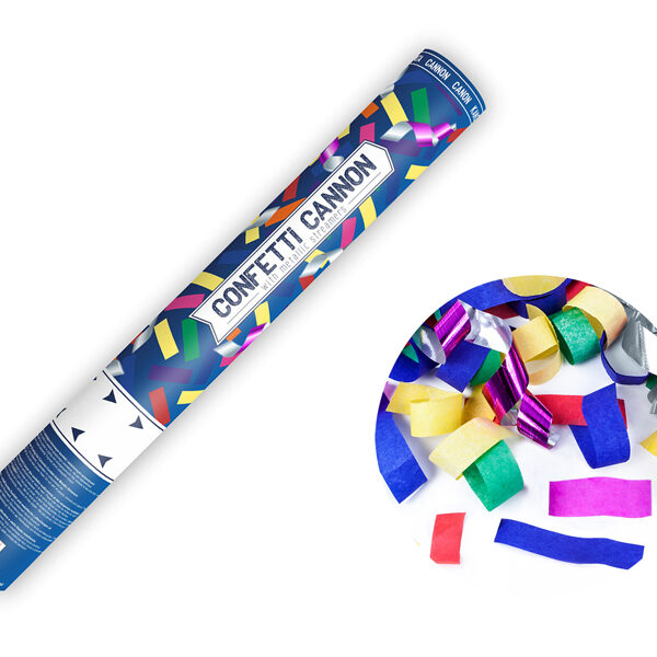 Tuba z konfetti i serpentynami, mix, 40cm
