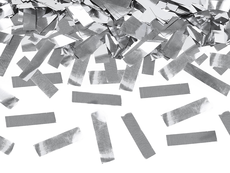 Tuba z konfetti, srebrny, 60cm - obrazek 3