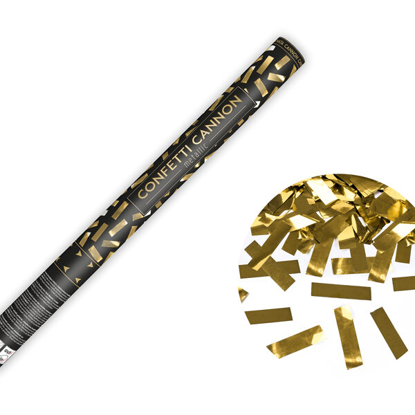 Tuba z konfetti, złoty, 60cm