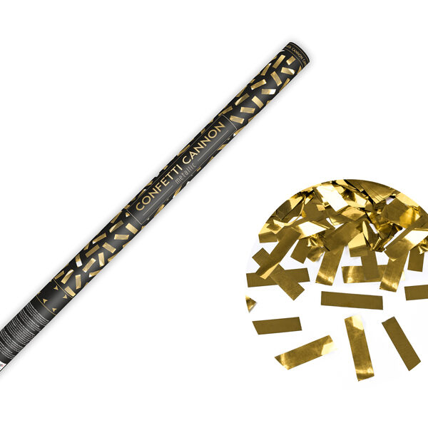 Tuba z konfetti, złoty, 80cm