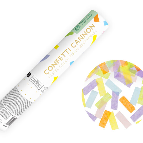 Tuba strzelająca paskami w kolorach pastelowych, długość 20 cm