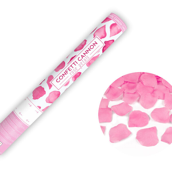 Tuba z płatkami róż, różowy, 40cm