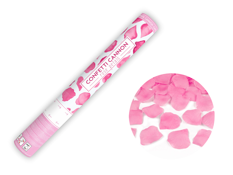 Tuba z płatkami róż, różowy, 40cm