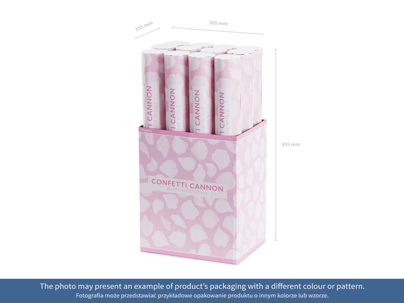 Tuba z płatkami róż, różowy, 40cm - obrazek 6