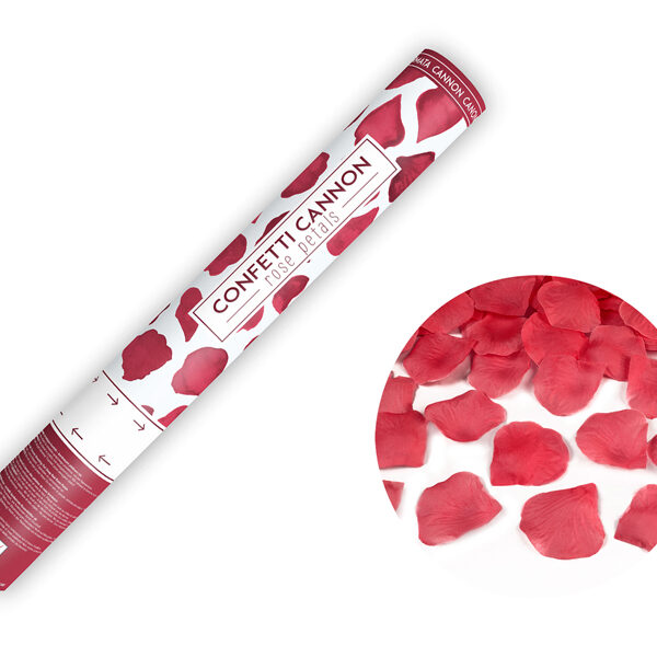 Tuba z płatkami róż, bordo, 40cm