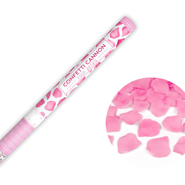 Tuba z płatkami róż, różowy, 60cm