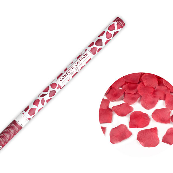 Tuba z płatkami róż, bordo, 60cm