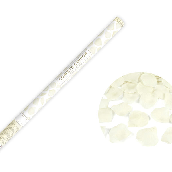 Tuba z płatkami róż, krem, 80cm