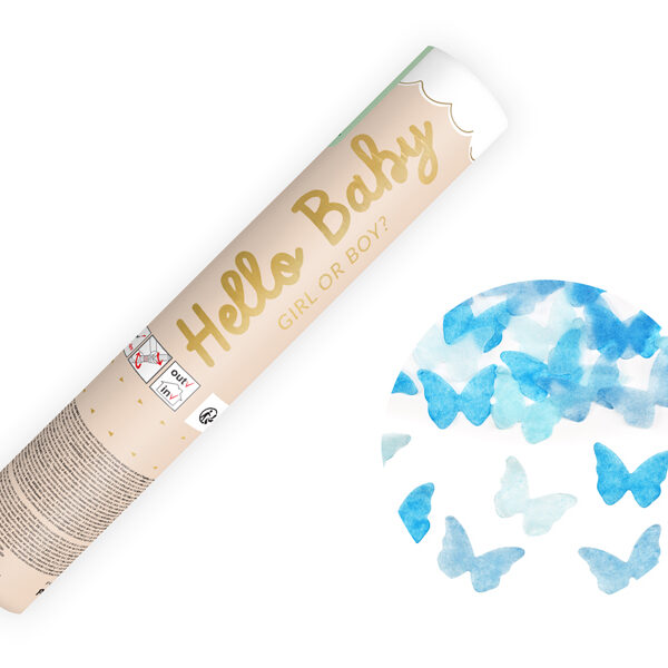 Tuba Boy strzelająca niebieskimi motylkami, 20 cm