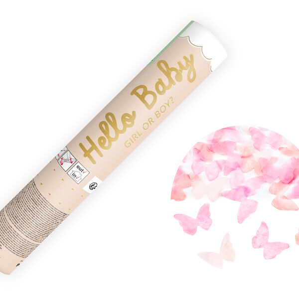 Tuba Girl strzelająca różowymi motylkami, 20 cm