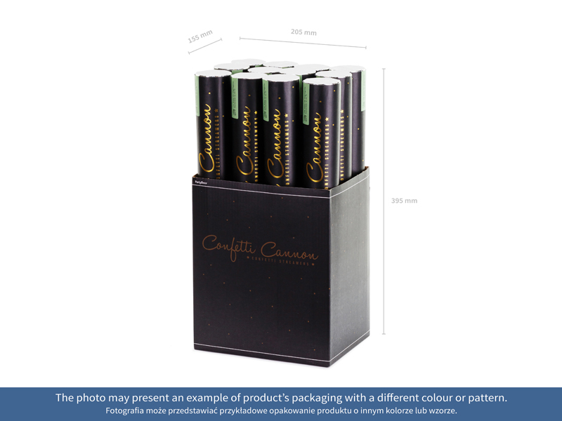 Tuba z serpentynami, srebrny, 40cm - obrazek 4