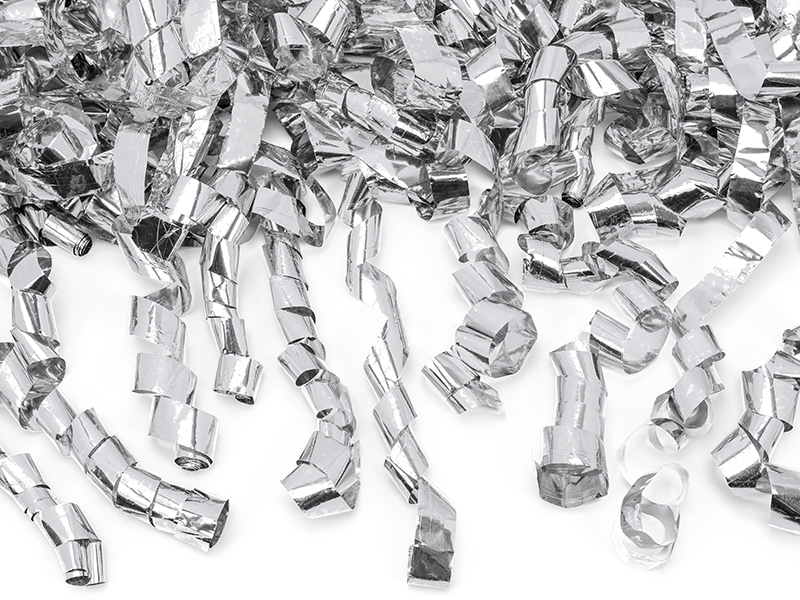 Tuba z serpentynami, srebrny, 60cm - obrazek 3