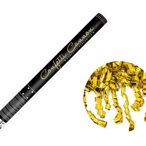 Tuba z serpentynami, złoty, 60cm