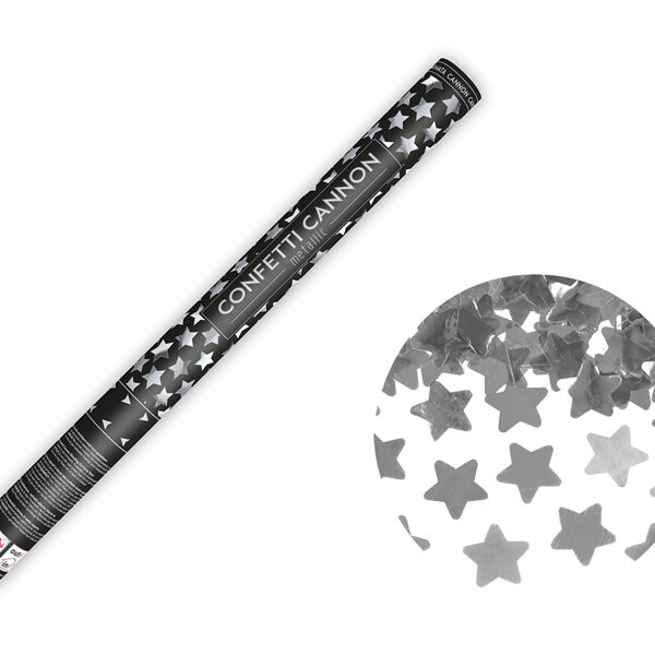 Tuba z gwiazdkami, srebrny, 60cm