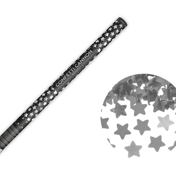 Tuba z gwiazdkami, srebrny, 80cm