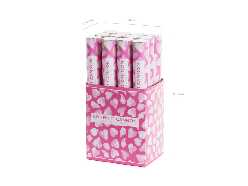 Tuba z sercami, biały, 40cm - obrazek 4