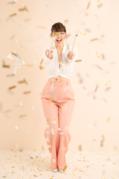 Tuba z konfetti, mix, 35 cm - obrazek 3