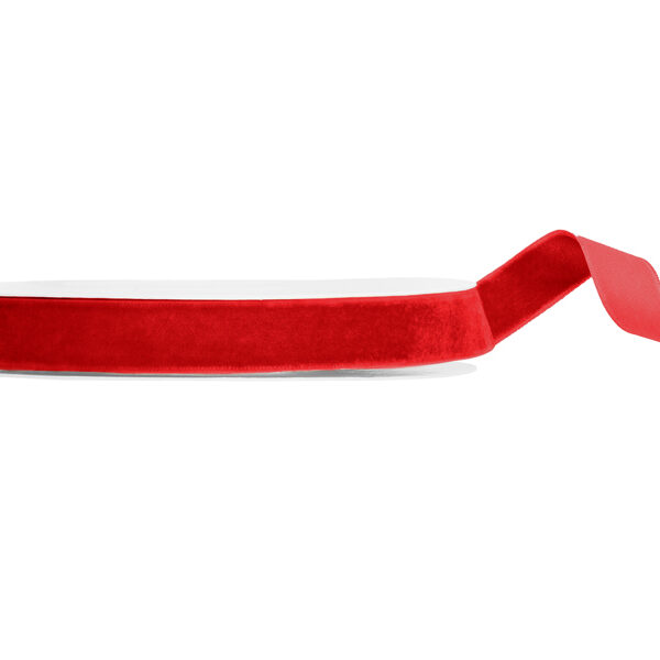 Tasiemka Welurowa, czerwony, 15mm/10m