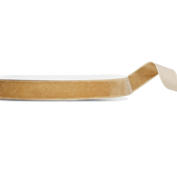 Tasiemka Welurowa, zimny złoty, 15mm/10mb