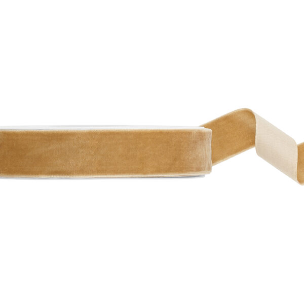 Tasiemka Welurowa, zimny złoty, 25mm/10m