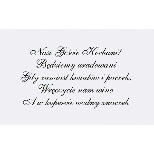 Wkładki do zaproszeń ślubnych, biały (1 op. / 25 szt.)