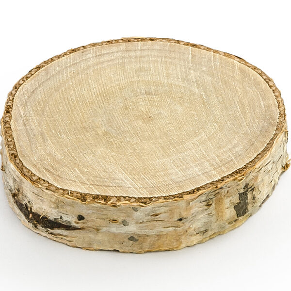 Drewniane wizytówki na stół, śr. 4,5-6,5cm (1 op. / 6 szt.)