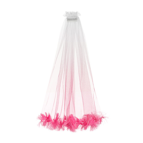 Welon z frędzlami, różowy, 69cm