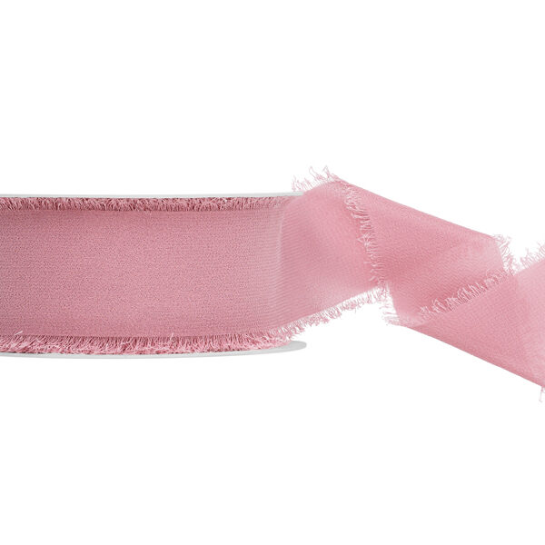 Wstążka szyfonowa, ciemny brudny róż, 40mm/10m