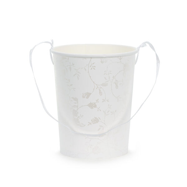 Wiaderko na płatki do sypania, wysokość ok. 13 cm, białe