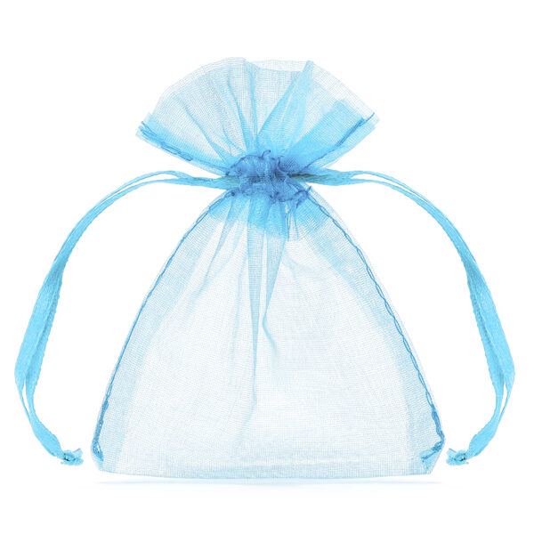 Woreczki z organzy, błękit, 10cm (1 op. / 10 szt.)