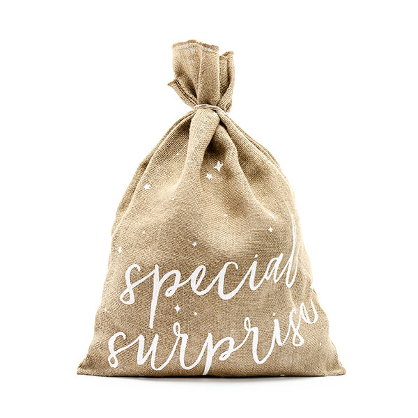 Worek jutowy Special Surprise, biały,  40x55cm