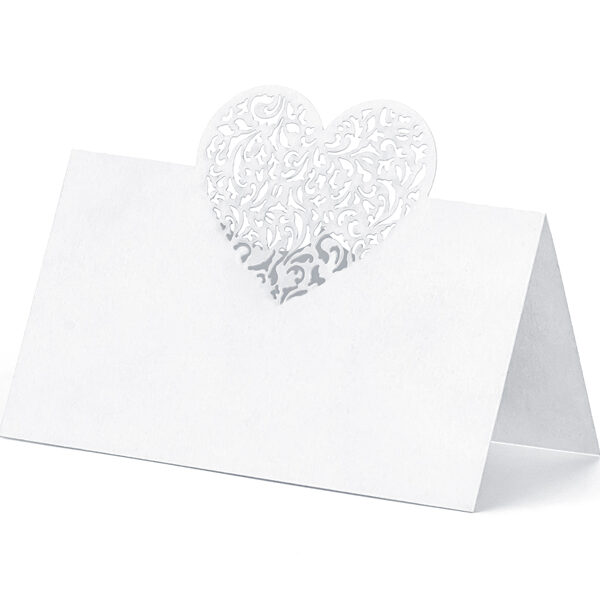 Wizytówki na stół Serce, 9 x 6,5cm (1 op. / 10 szt.)