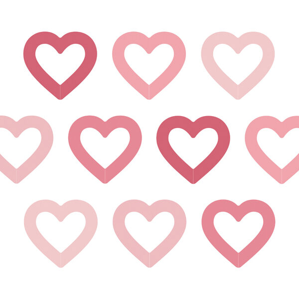 Znaczniki na kieliszki Serca, 6.5x6 cm, mix (1 op. / 10 szt.)