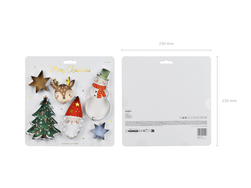 Wykrawacze do ciastek Merry Christmas, srebrny (1 op. / 6 szt.) - obrazek 6