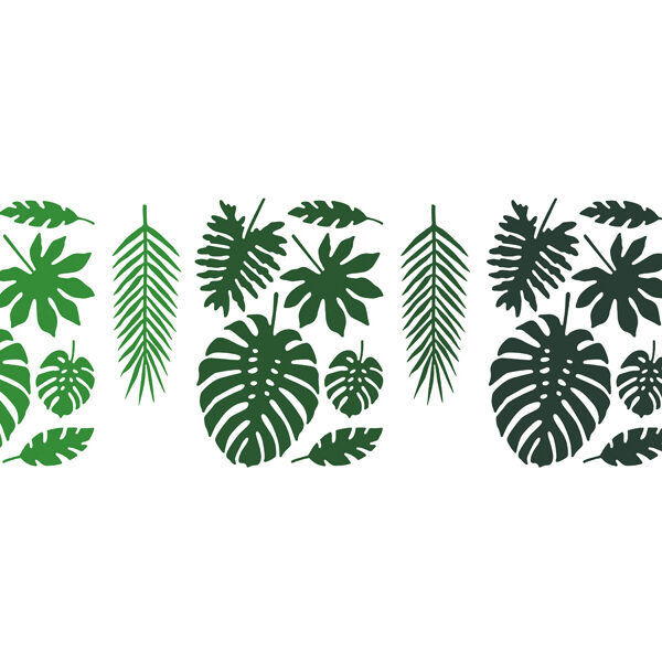 Dekoracje Aloha - Liście tropikalne, mix (1 op. / 21 szt.)