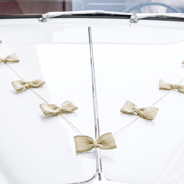 Zestaw dekoracji samochodowych - Kokardki, juta