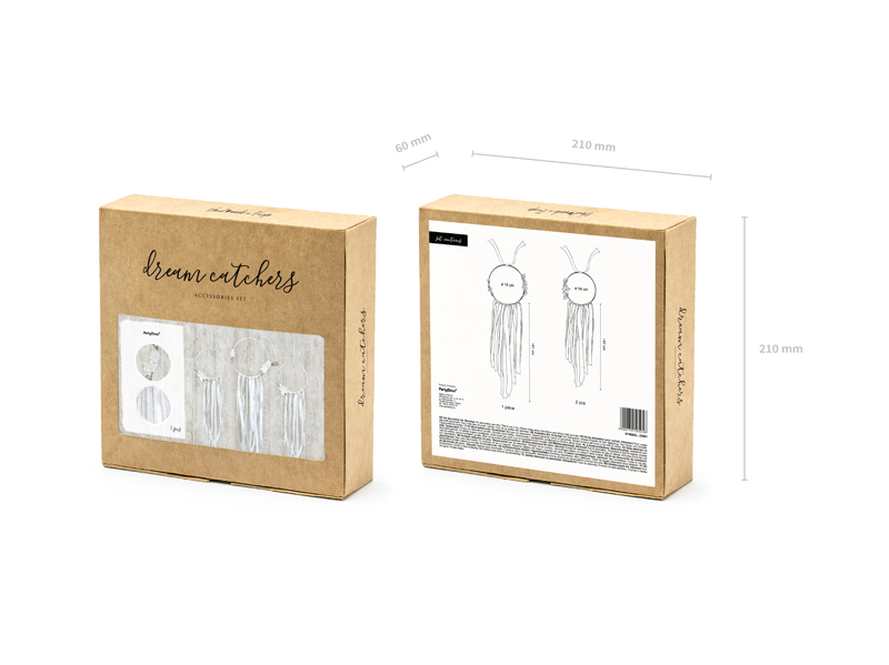 Zestaw dekoracji - Łapacze, biały (1 op. / 3 szt.) - obrazek 5