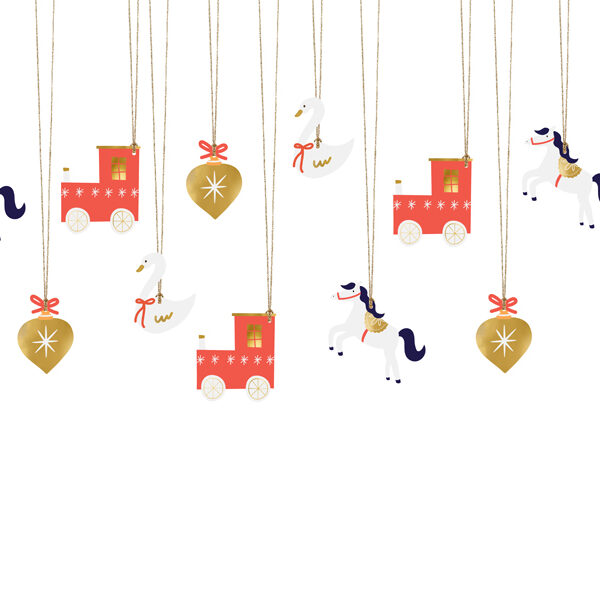 Zawieszki do prezentów Ciuchcia, mix (1 op. / 12 szt.)