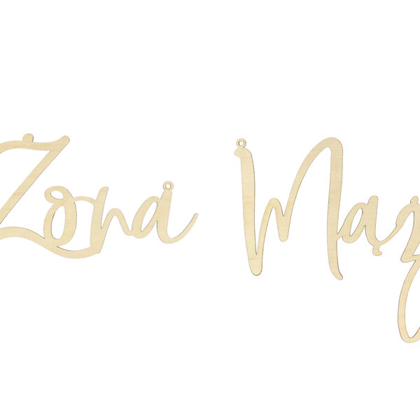 Zawieszki na krzesła - Żona Mąż, naturalne drewno (1 op. / 2 szt.)