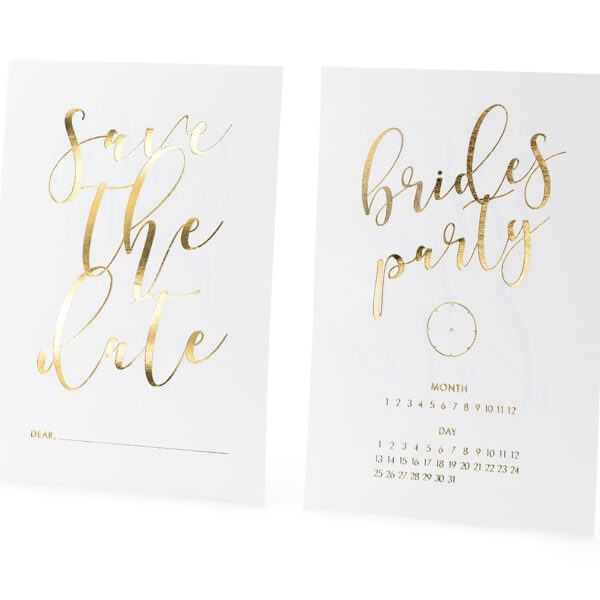 Zaproszenia Save the date, biały (1 op. / 10 szt.)
