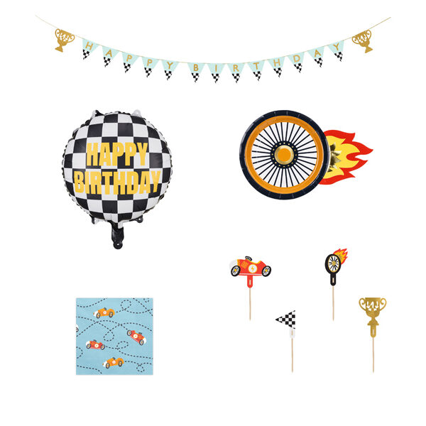 Zestaw dekoracji party -  Autka, mix (1 op. / 25 szt.)